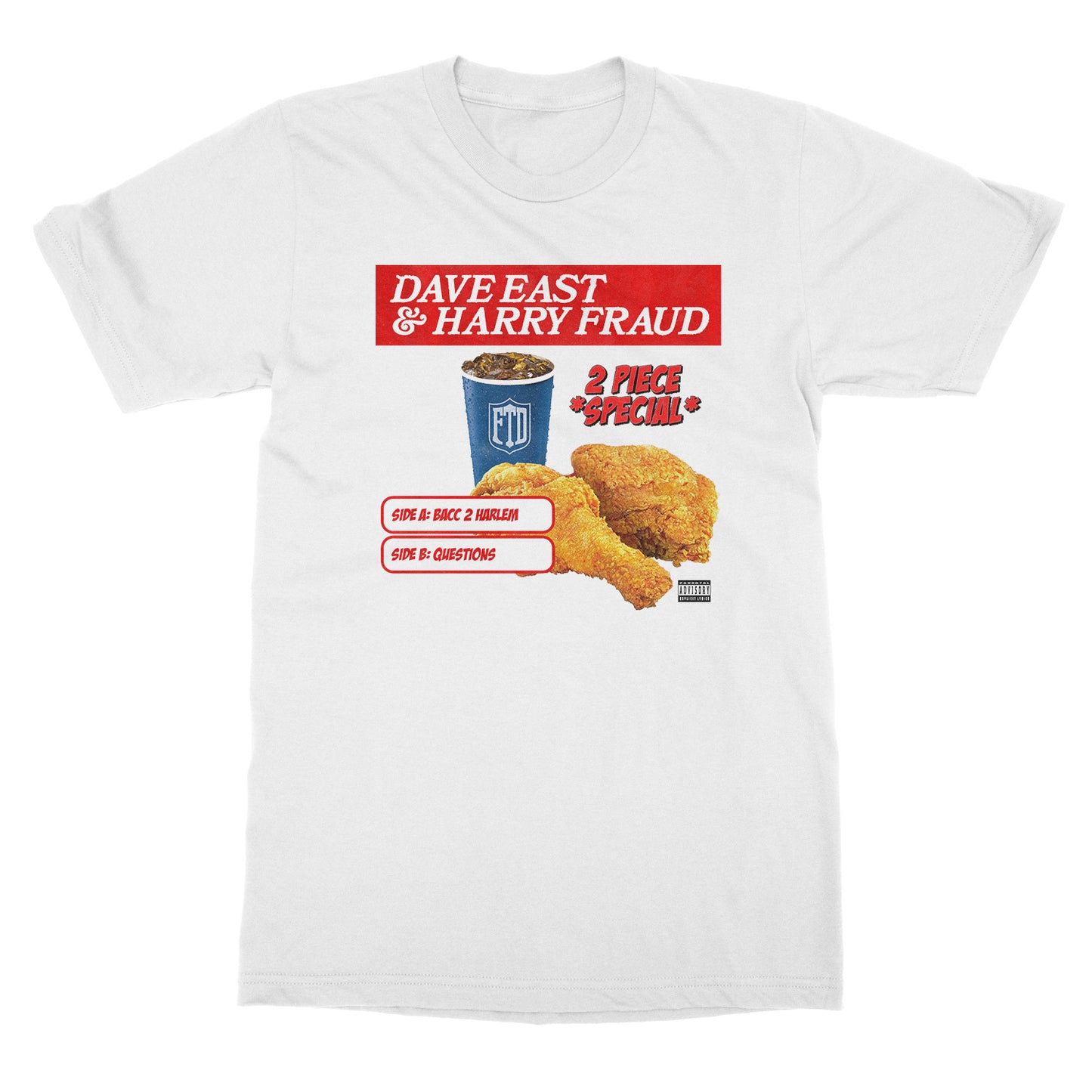 Dave East & Harry Fraud “2 Piece” cover art T-Shirt (WHITE)