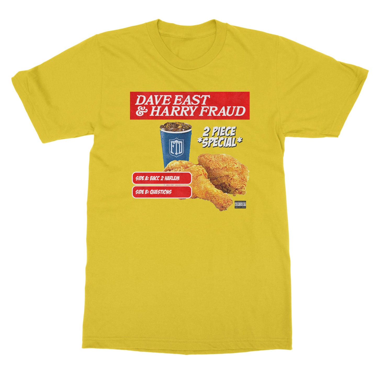 Dave East & Harry Fraud “2 Piece” cover art T-Shirt (YELLOW)