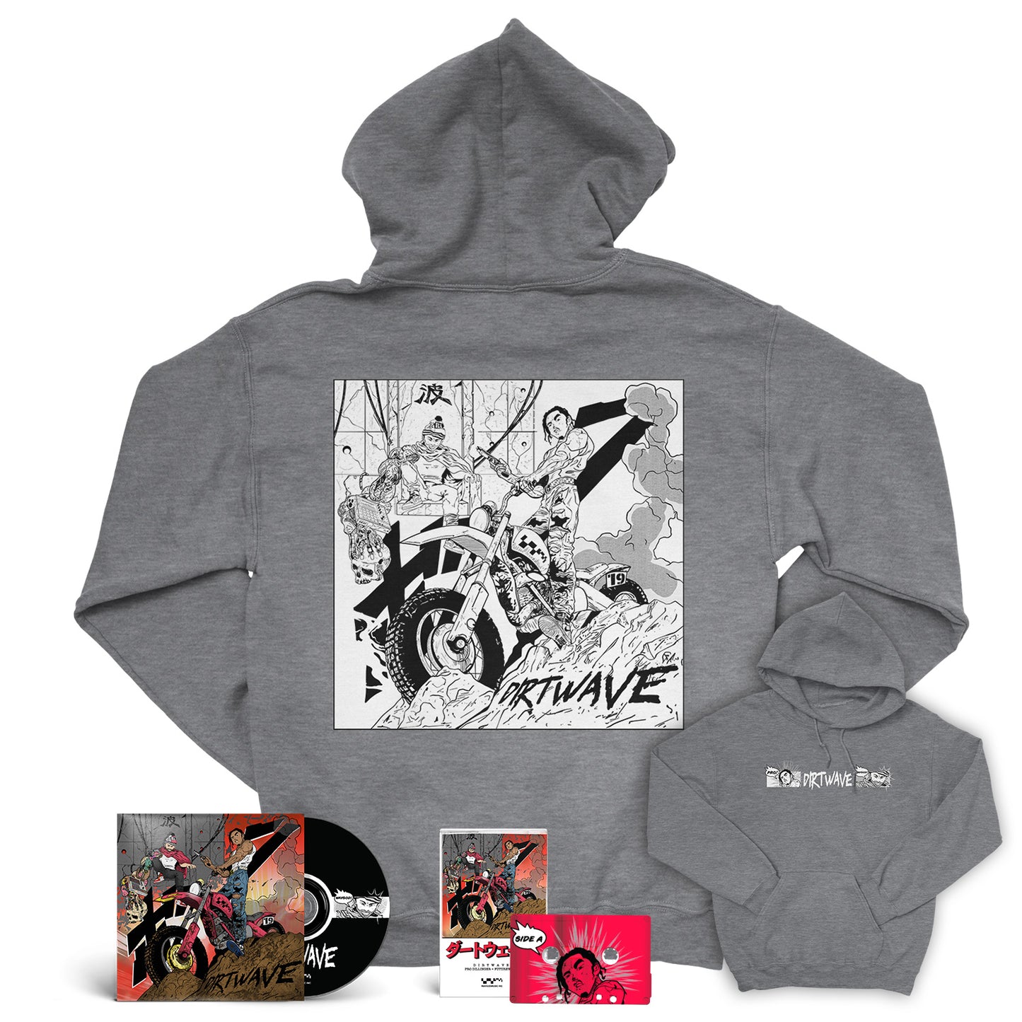 Futurewave & Pro Dillinger "DIRTWAVE" Gunmetal Grey Hoodie Bundle