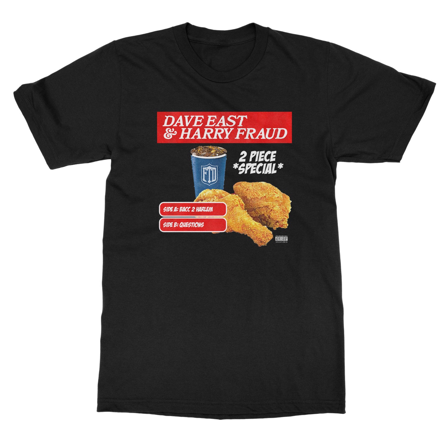 Dave East & Harry Fraud “2 Piece” cover art T-Shirt (BLACK)