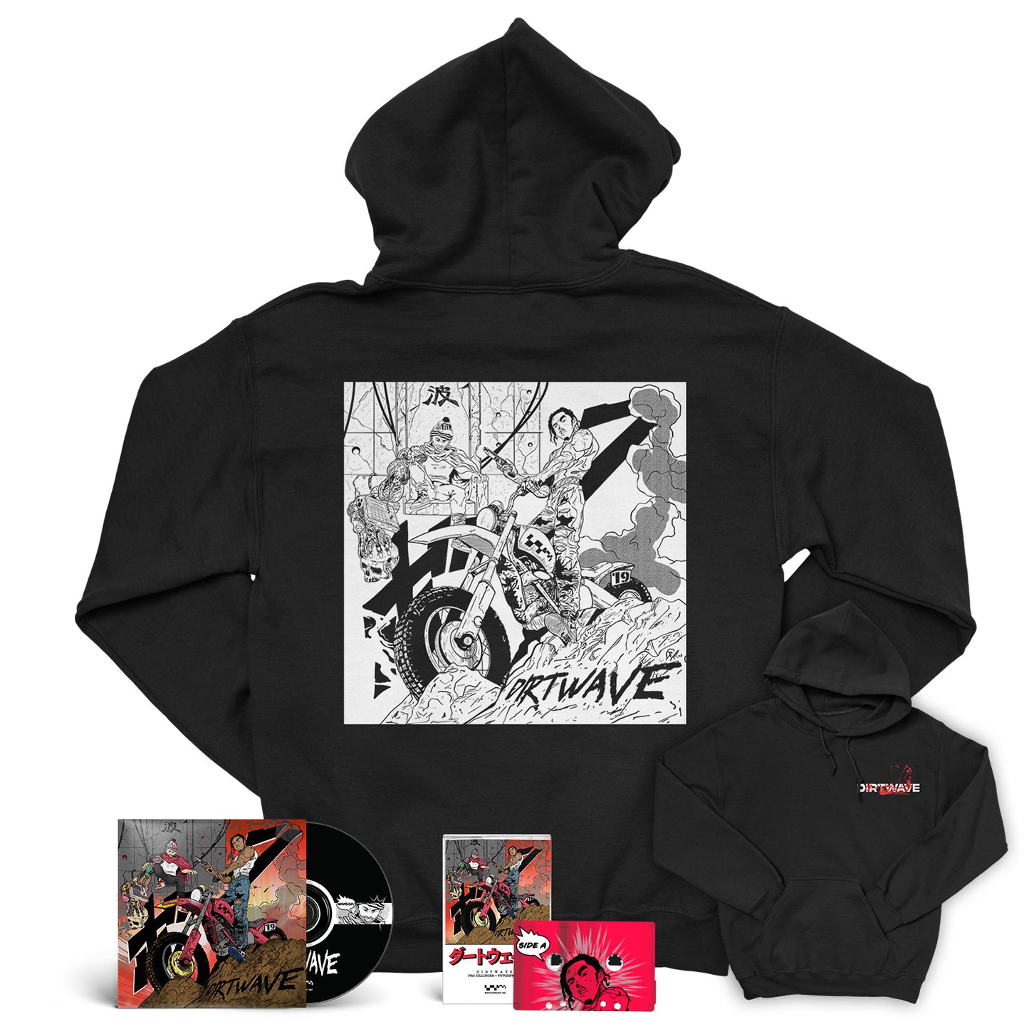 Futurewave & Pro Dillinger - DIRTWAVE - Black Hoodie Bundle